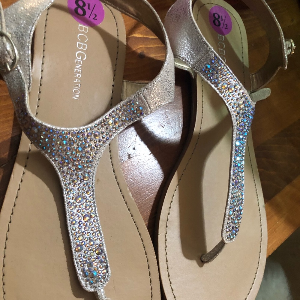 BCBG sandals. Silver and very sparkly!